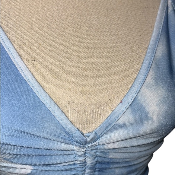 Fashion Nova Day Dreaming Ruched Mini Dress - Blue -Sz. XL - NWT - Picture 12 of 13